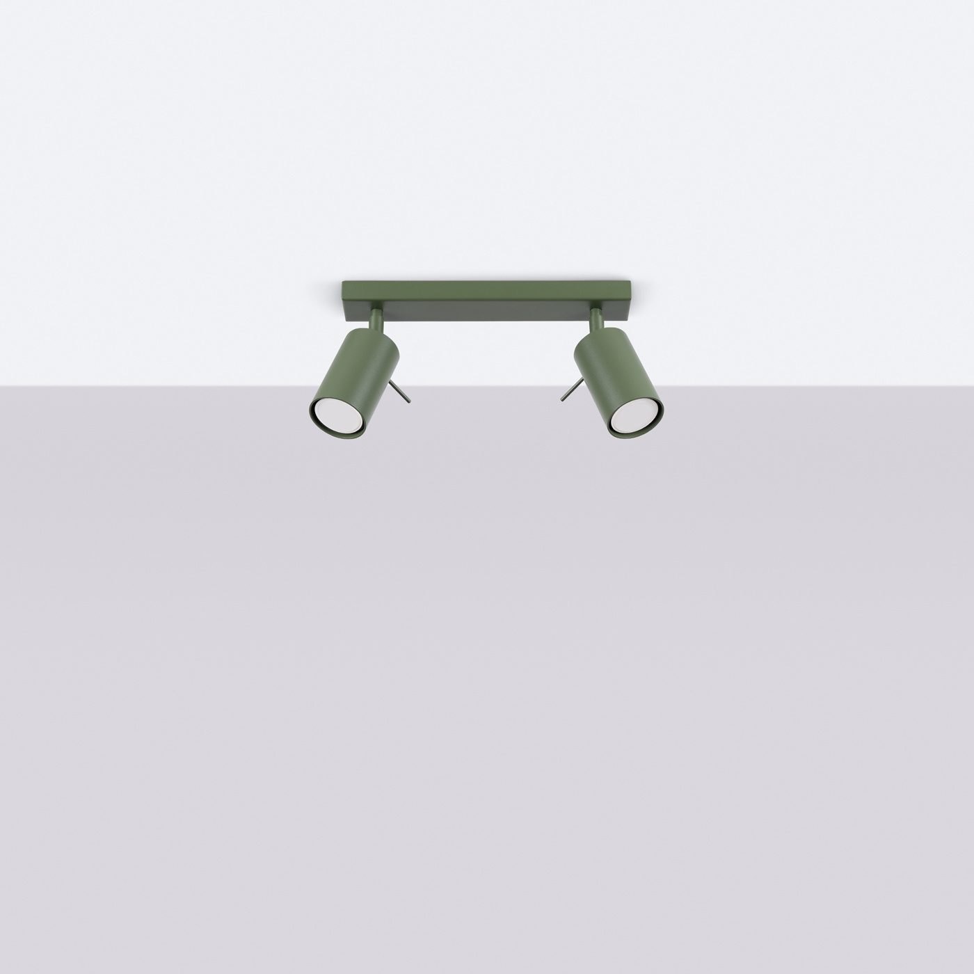 Plafond RING 2 olivgrön + 2x LED-lampa GU-10 3000K varm 7W 510lm