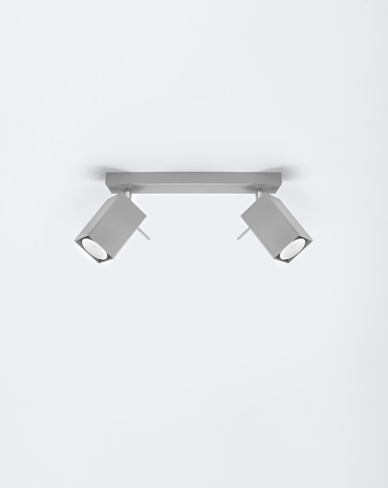 Plafond MERIDA 2 grå + 2x LED-lampa GU-10 4000K Kall 7W 630lm