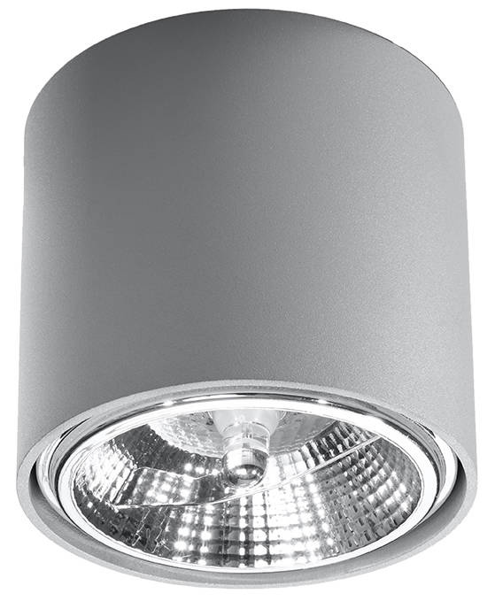 Plafond TIUBE grå + 1x LED-lampa GU10 AR111 3000K varm 12W 800lm