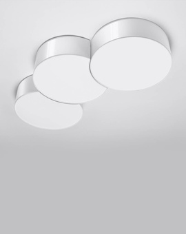 Plafond CIRCLE 3A vit + 6x LED-lampa E27 3000K varm 7,5W 620lm