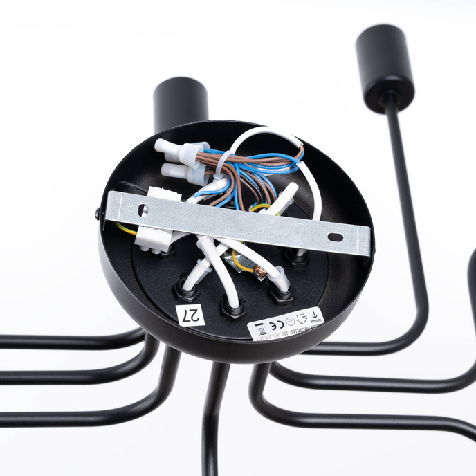 Ljuskrona VECTOR 8 svart + 8X LED-lampa E27 3000K 7W 760lm