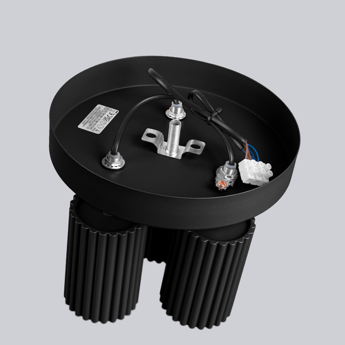 Plafond KARBON 3P svart + 3x LED-lampa GU-10 3000K varm 7W 510lm