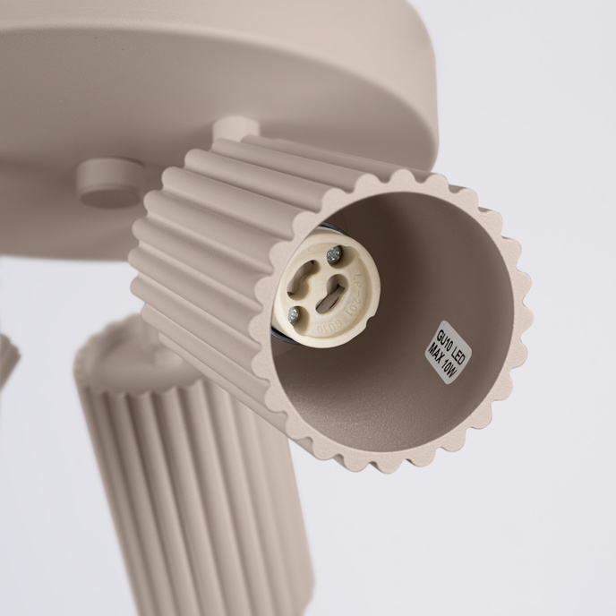 Taklampa KARBON 3P taupe