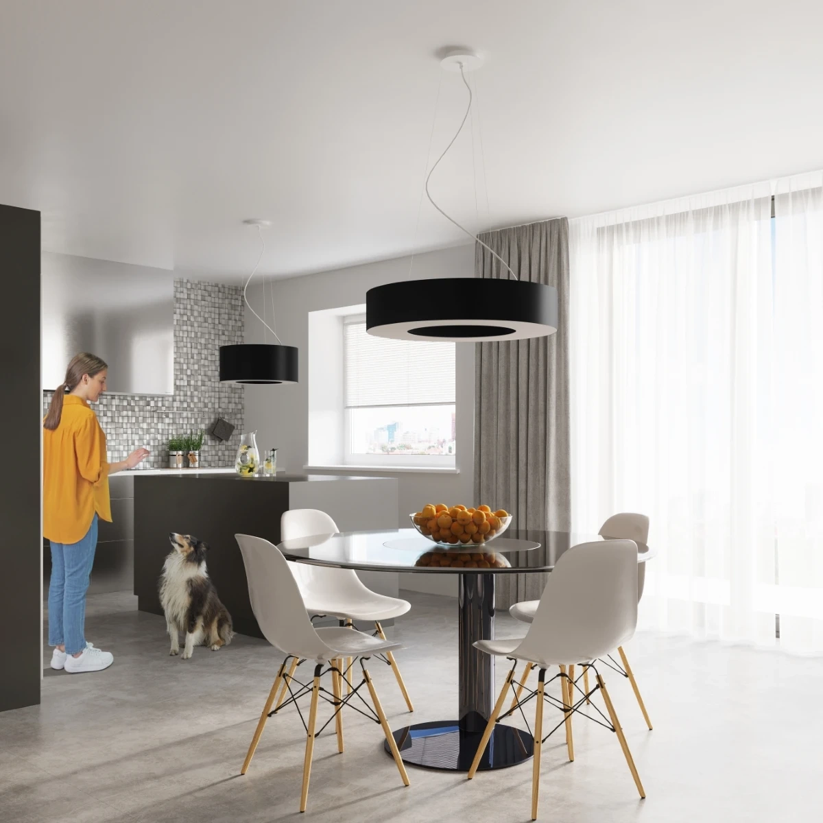 SATURNO SLIM 50 ljuskrona svart