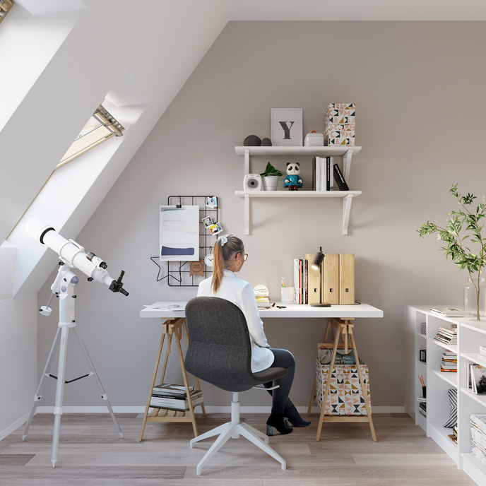 Skrivbordslampa RING svart + 1x LED-glödlampa GU-10 4000K Cold 7W 630lm