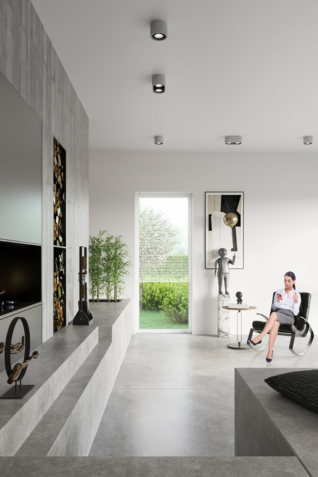 Plafond BASIC 1 betong + 1x LED-lampa GU10 AR111 3000K varm 12W 800lm