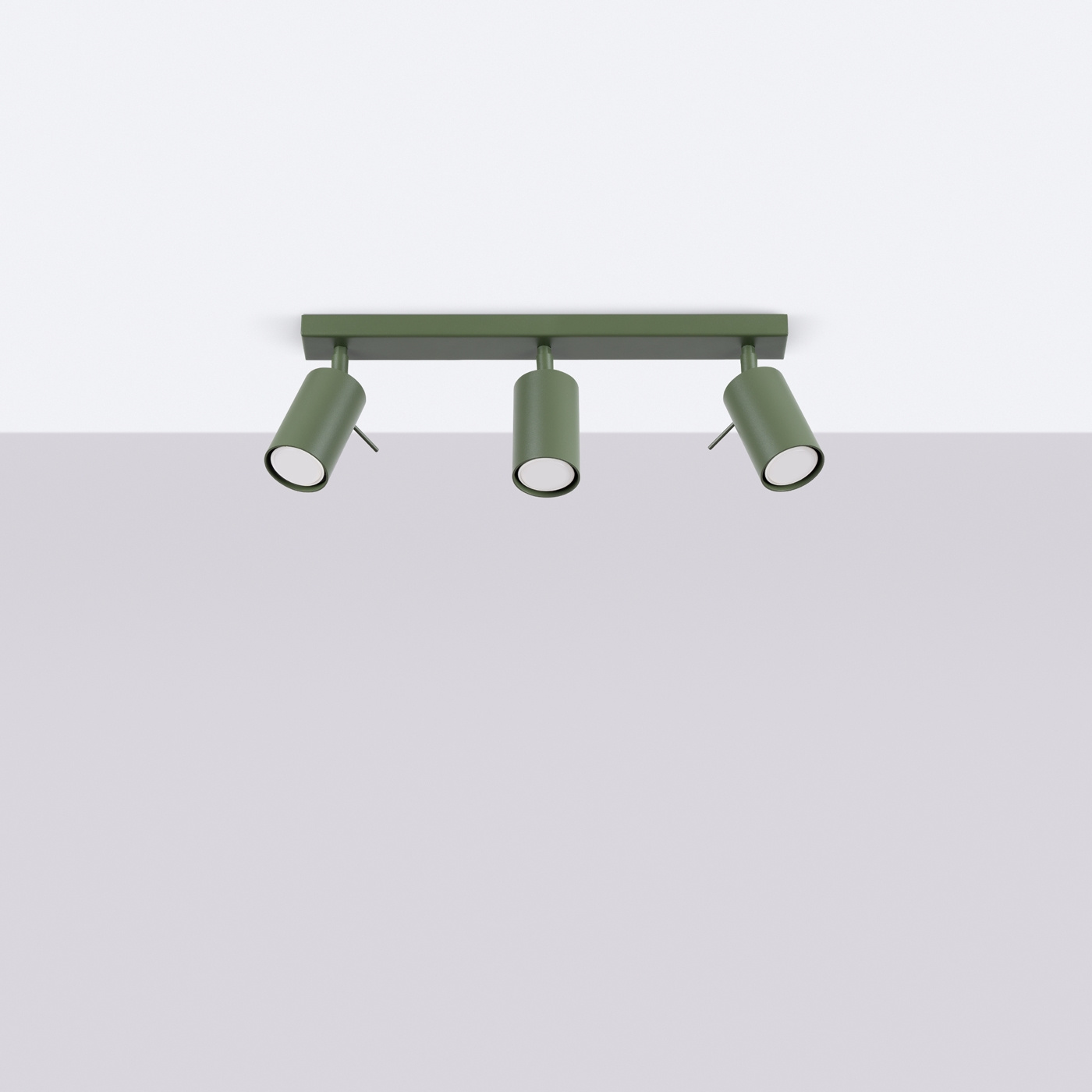 Plafond RING 3L olivgrön + 3x LED-lampa GU-10 4000K Kall 7W 530lm