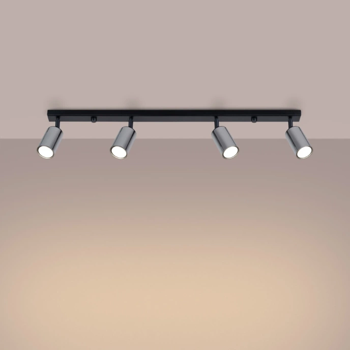 Taklampa WINX 4L svart/krom