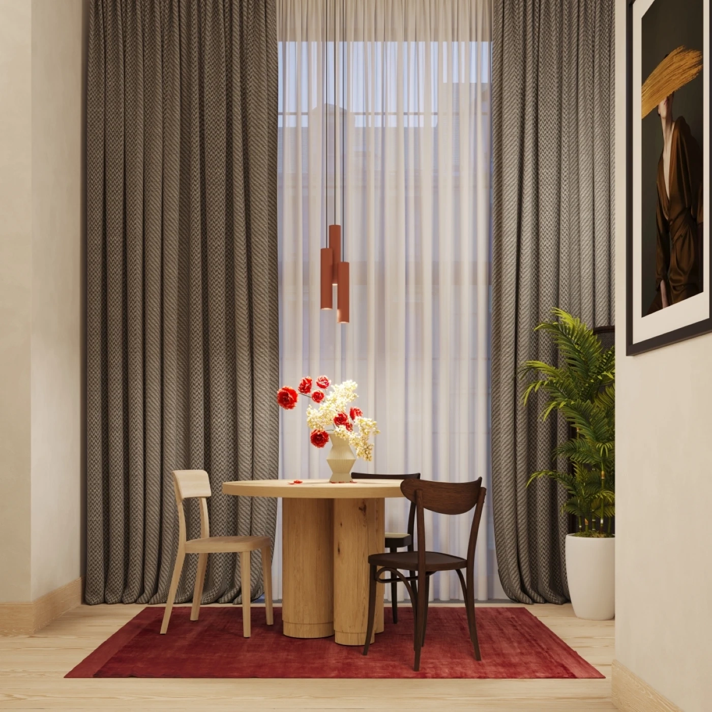 LAGOS 3P ockraröd taklampa