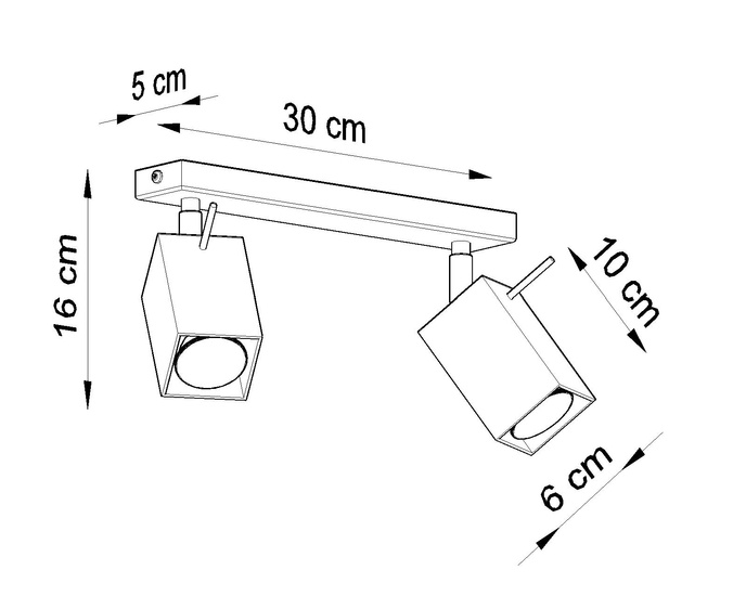 Plafond MERIDA 2 grå + 2x LED-lampa GU-10 4000K Kall 7W 630lm