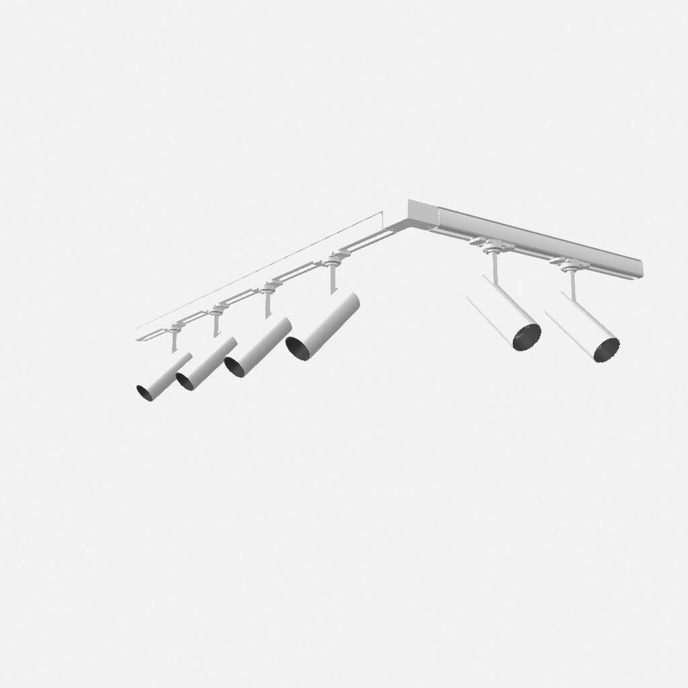 Taklampa, 6-punkts, 3-fas strömskenesystem, TORN 57W LED 3000K