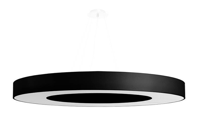 Ljuskrona SATURNO SLIM 90 svart + 8x LED-lampa E27 3000K varm 7,5W 620lm
