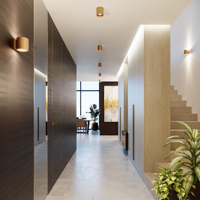 Vägglampa ORBIS 1 guld + 1x LED-lampa G9 3000K varm 4,5W 450lm