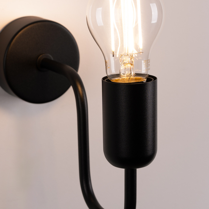 Vägglampa VECTOR svart + 1X LED-lampa E27 3000K 7W 760lm