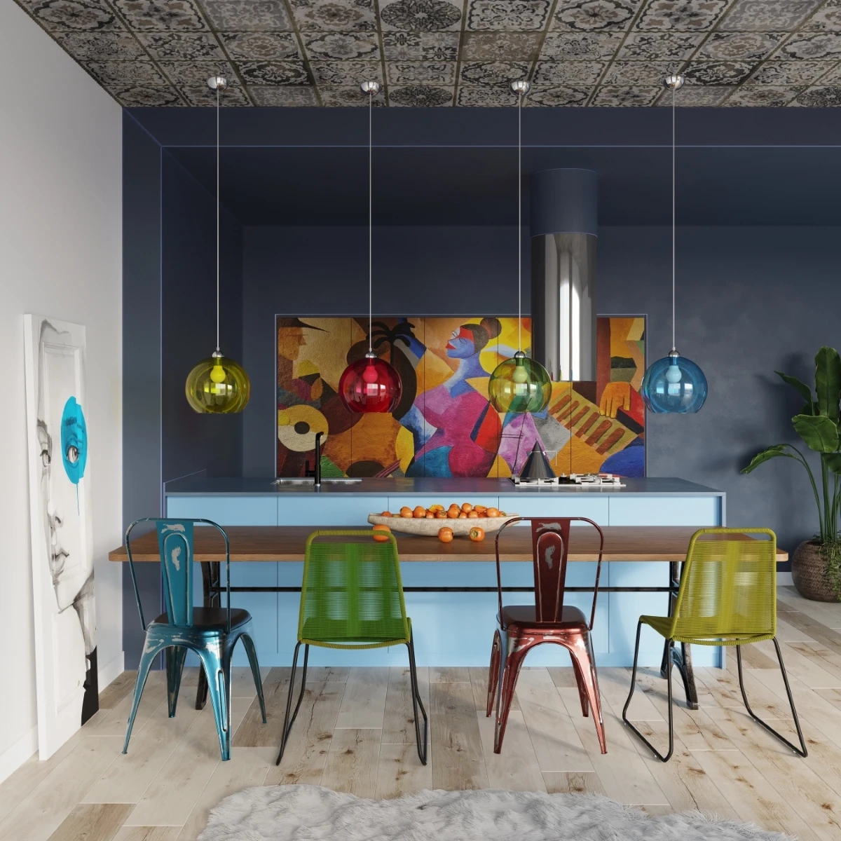 Pendel lampa BALL champagne