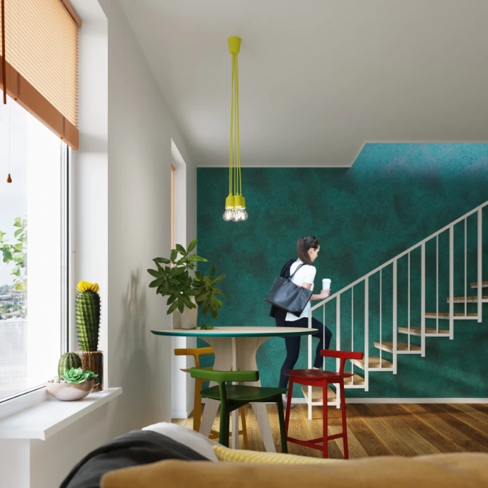 Pendel lampa DIEGO 3 gul