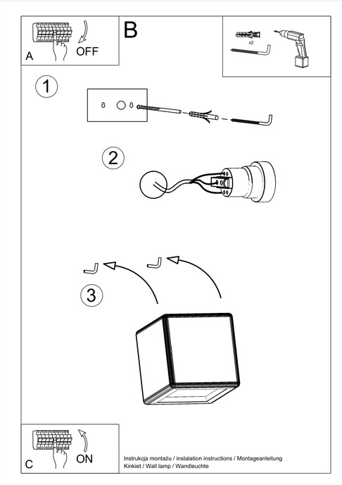 NESTA keramisk vägglampa vit + 1x LED-lampa E27 3000K varm 7,5W 620lm