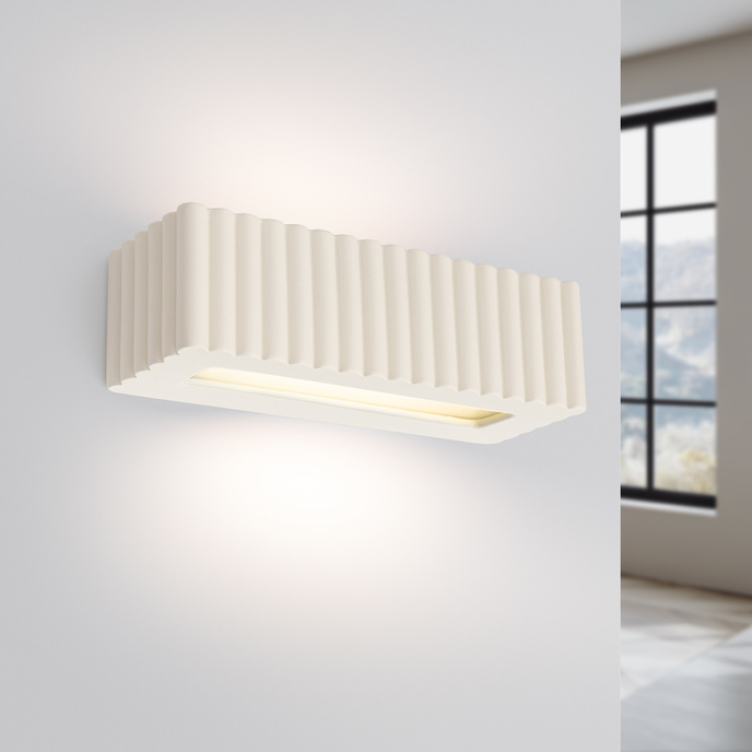 Vägglampa keramik RIGATA beige