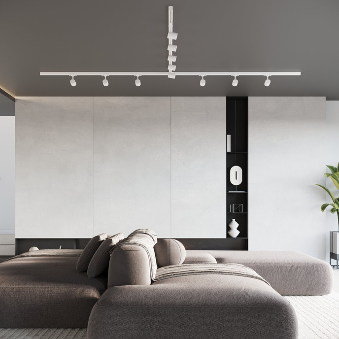 Taklampa, 11 spotlights, 3-fas strömskenor, KAMI 88W LED 3000K