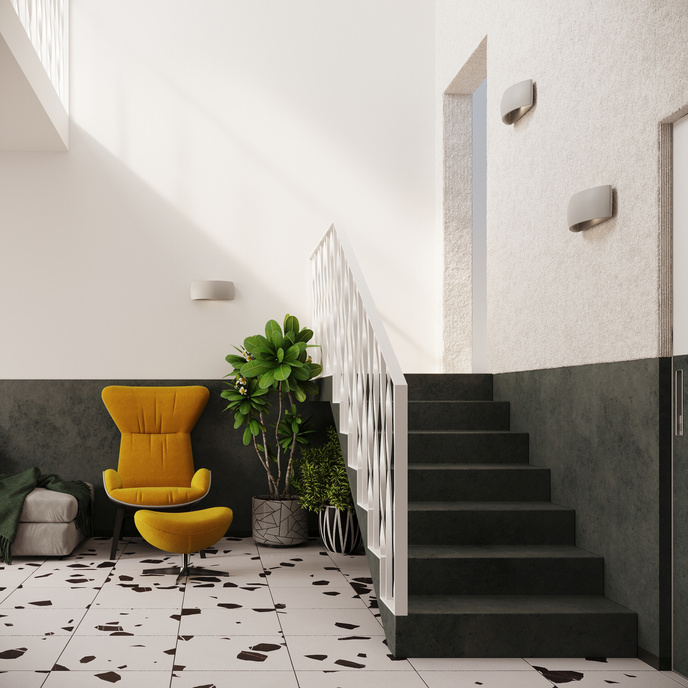 PONTIUS keramisk vägglampa grå + 1x LED-lampa G9 3000K varm 4,5W 510lm