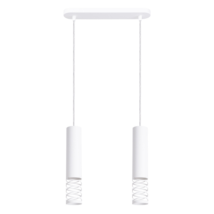 LAMI 2 taklampa vit + 2X LED-lampa GU-10 3000K varm 7W 510lm