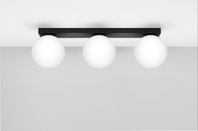 Plafond YOLI 3 svart + 3x LED-lampa G9 3000K varm 4,5W 450lm