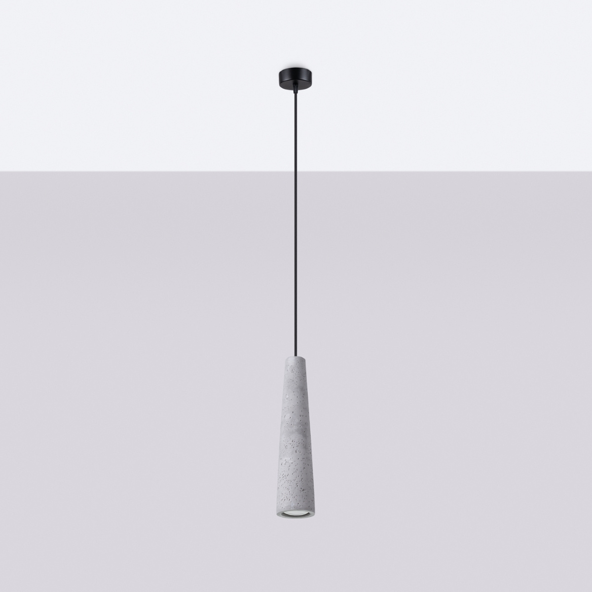 ELECTRA taklampa i betong + 1x LED-glödlampa GU-10 4000K Cold 7W 530lm