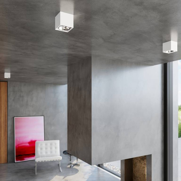 Plafond BLAKE White + 1x LED-lampa GU10 AR111 4000K COLD 10W 850lm