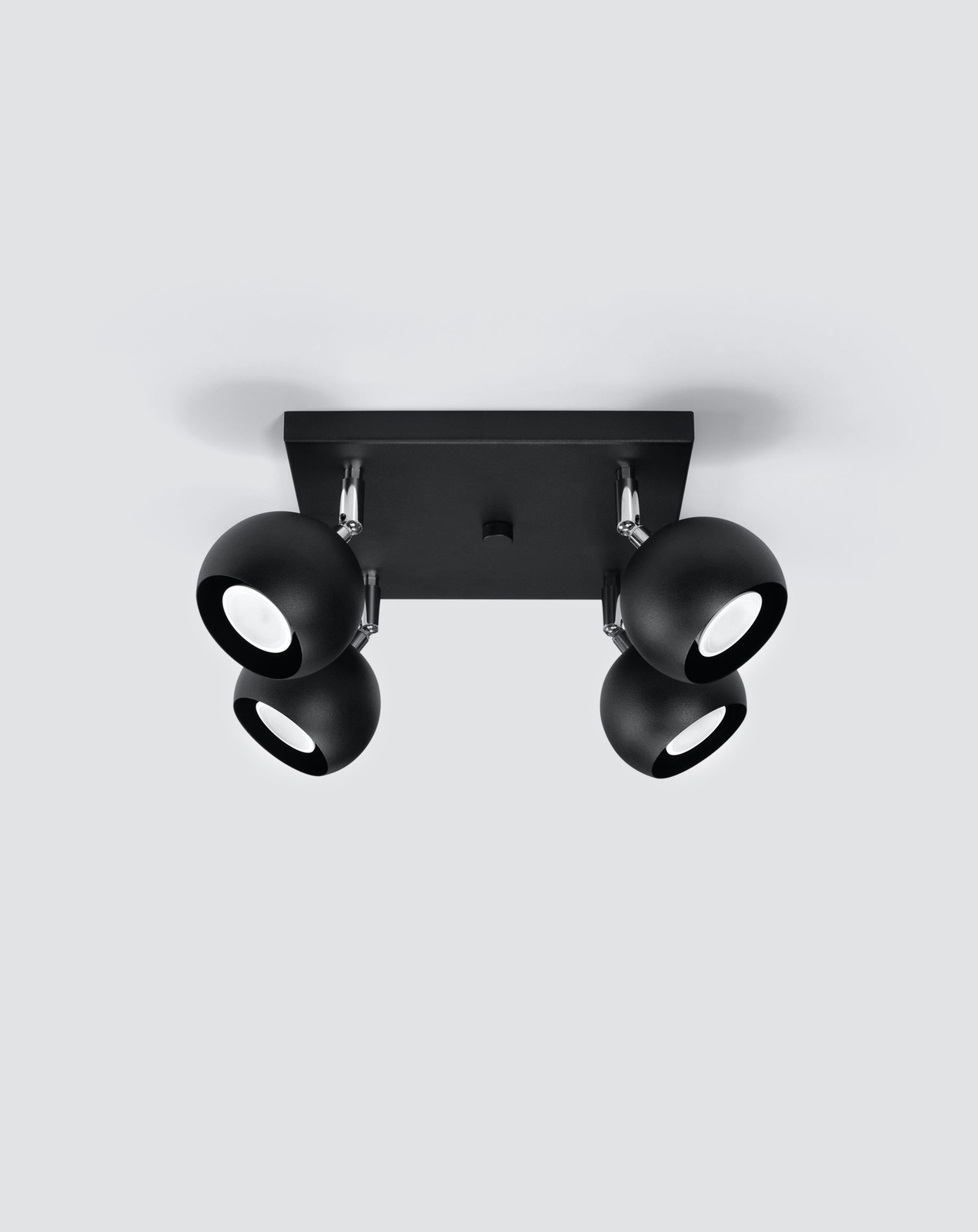 Plafond OCULARE 4 svart + 4x LED-lampa GU-10 3000K varm 7W 620lm