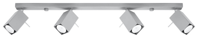 Plafond MERIDA 4L grå + 4x LED-lampa GU-10 4000K kall 7W 630lm