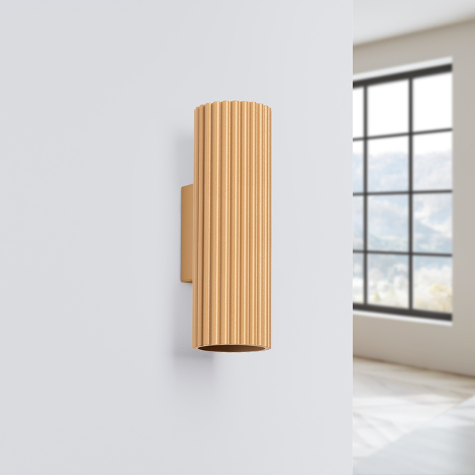 Vägglampa KARBON 20 guld + 2x LED-lampa GU-10 3000K varm 7W 510lm