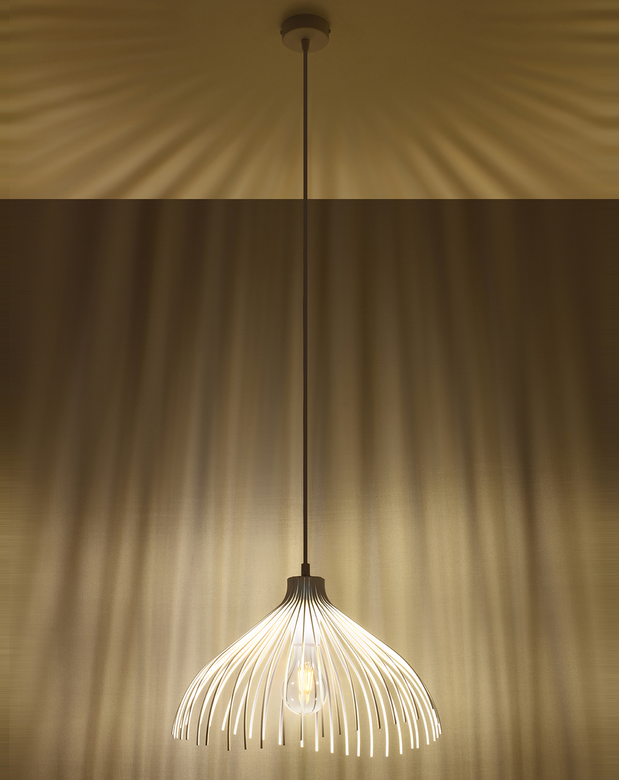 UMB taklampa vit + 1x LED-glödlampa E27 3000K varm 7,5W 620lm