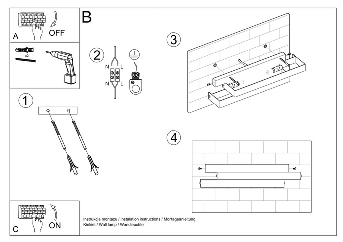 Vägglampa FROST vit + 2x LED-lampa G9 4000K kall 4,5W 530lm