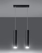 LAGOS 2 taklampa svart + 2x GU-10 3000K varm 7W LED-lampa 620lm