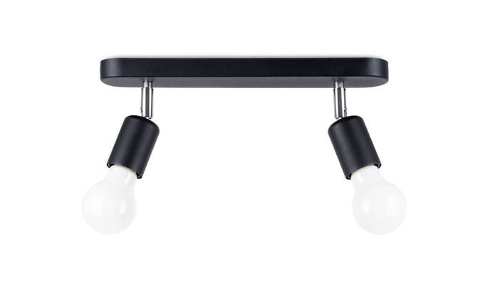 Plafond FORNES 2 svart 2x LED-lampa E27 4000K Kall 7,5W 690lm