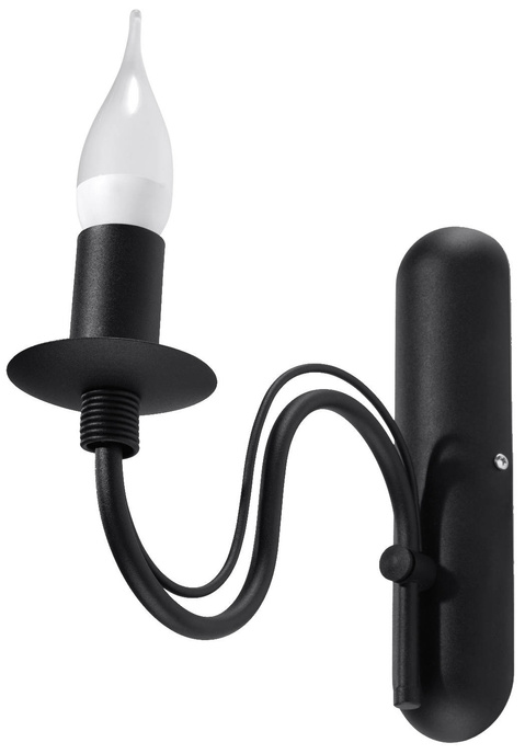 Vägglampa MINERWA svart + 1x LED-lampa E14 3000K varm 7,5W 620lm