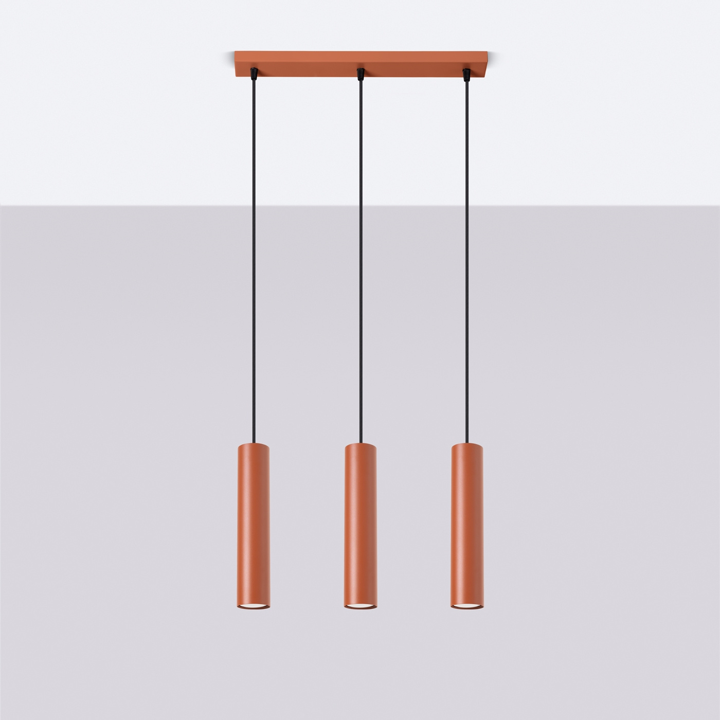 LAGOS 3L ockraröd taklampa + 3x GU-10 4000K kall 7W 530lm LED-lampa