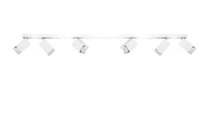 Plafond MERIDA 6L vit + 6x LED-lampa GU-10 4000K kall 7W 630lm