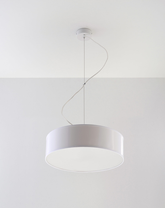 Pendellampa ARENA 35 WHITE + 2x LED-lampa E27 3000K varm 7,5W 620lm