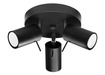 Plafond RING 3P svart + 3x LED-lampa GU-10 3000K varm 7W 620lm