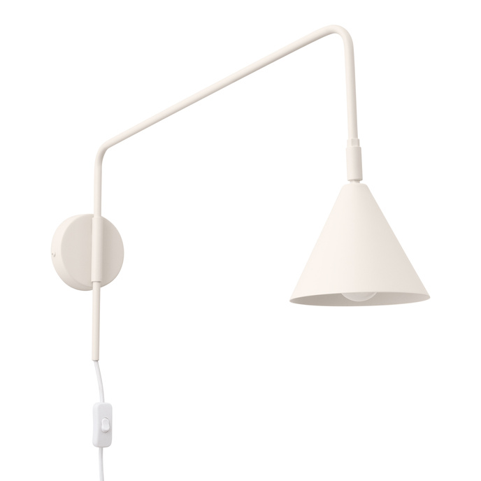 Vägglampa NOX beige + 1X LED-lampa E14 3000K varm 7,5W 620lm