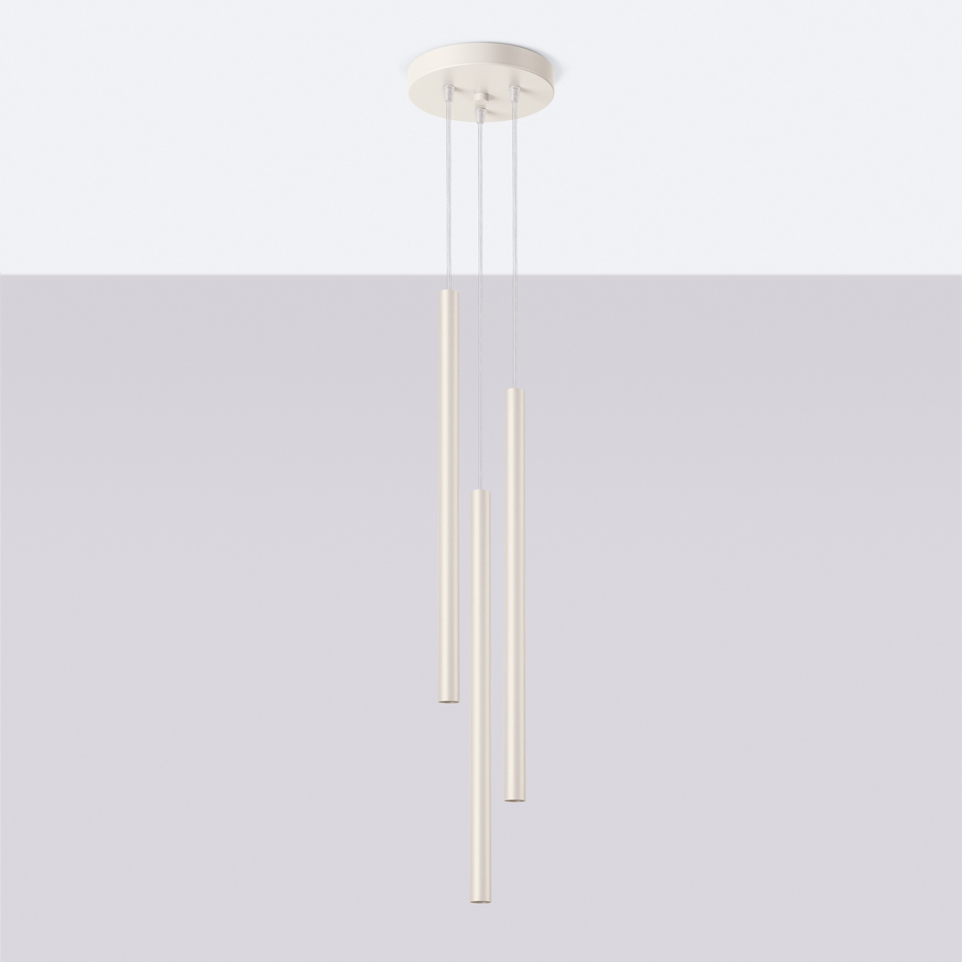 PASTELO 3P taklampa beige + 3x LED-lampa G9 3000K varm 4,5W 450lm