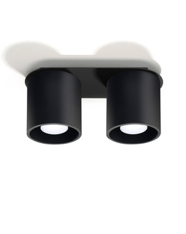 Plafond ORBIS 2 svart + 2x LED-lampa GU-10 3000K varm 7W 620lm
