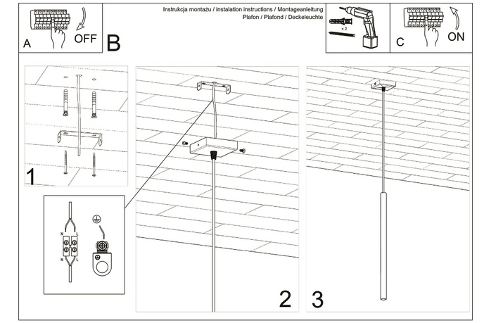 PASTELO 1 taklampa svart + 1x LED-lampa G9 3000K varm 4,5W 510lm
