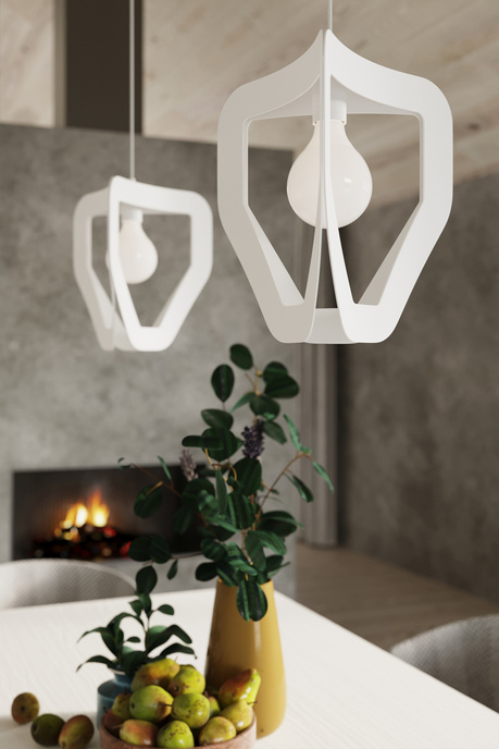 TRES taklampa vit + 1x LED-lampa E27 4000K Kall 7,5W 650lm