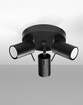 Plafond RING 3P svart + 3x LED-lampa GU-10 3000K varm 7W 620lm