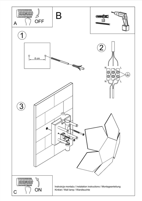 Vägglampa PENTA svart + 2x LED-lampa G9 3000K varm 4,5W 510lm