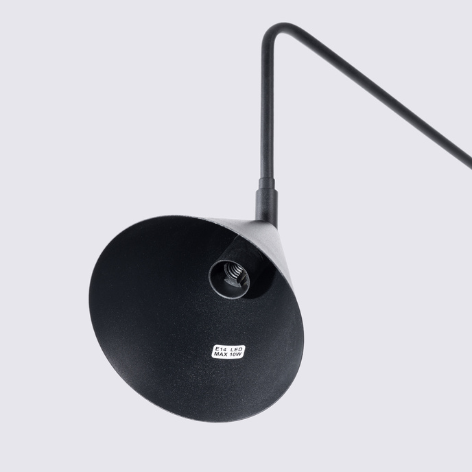 Vägglampa NOX svart + 1X LED-lampa E14 3000K varm 7,5W 620lm