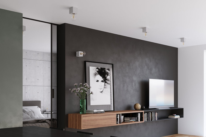 Plafond ARIZ betong + 1x LED-lampa E27 3000K varm 7,5W 620lm