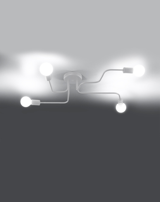 Ljuskrona HECTOR 4 vit + 4x LED-lampa E27 3000K varm 7,5W 620lm